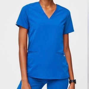 FIGS Royal Blue Casma Scrub Top XXS